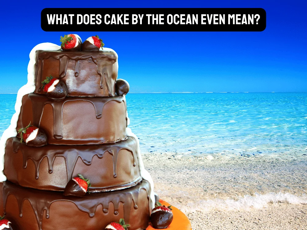 Chocolate cake by the ocean.