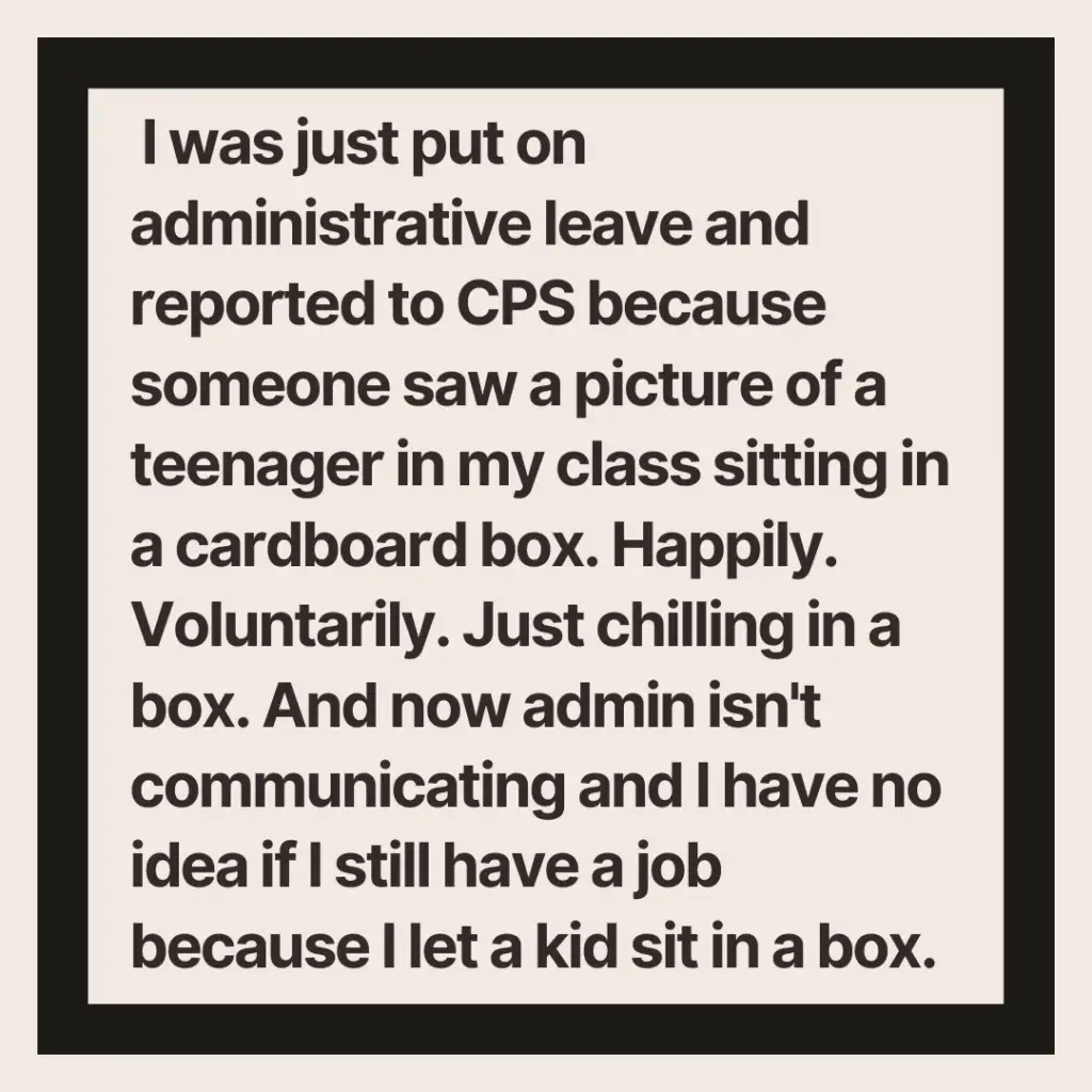 Anonymous contribution from a teacher on their experience in the profession - May 2023 #9