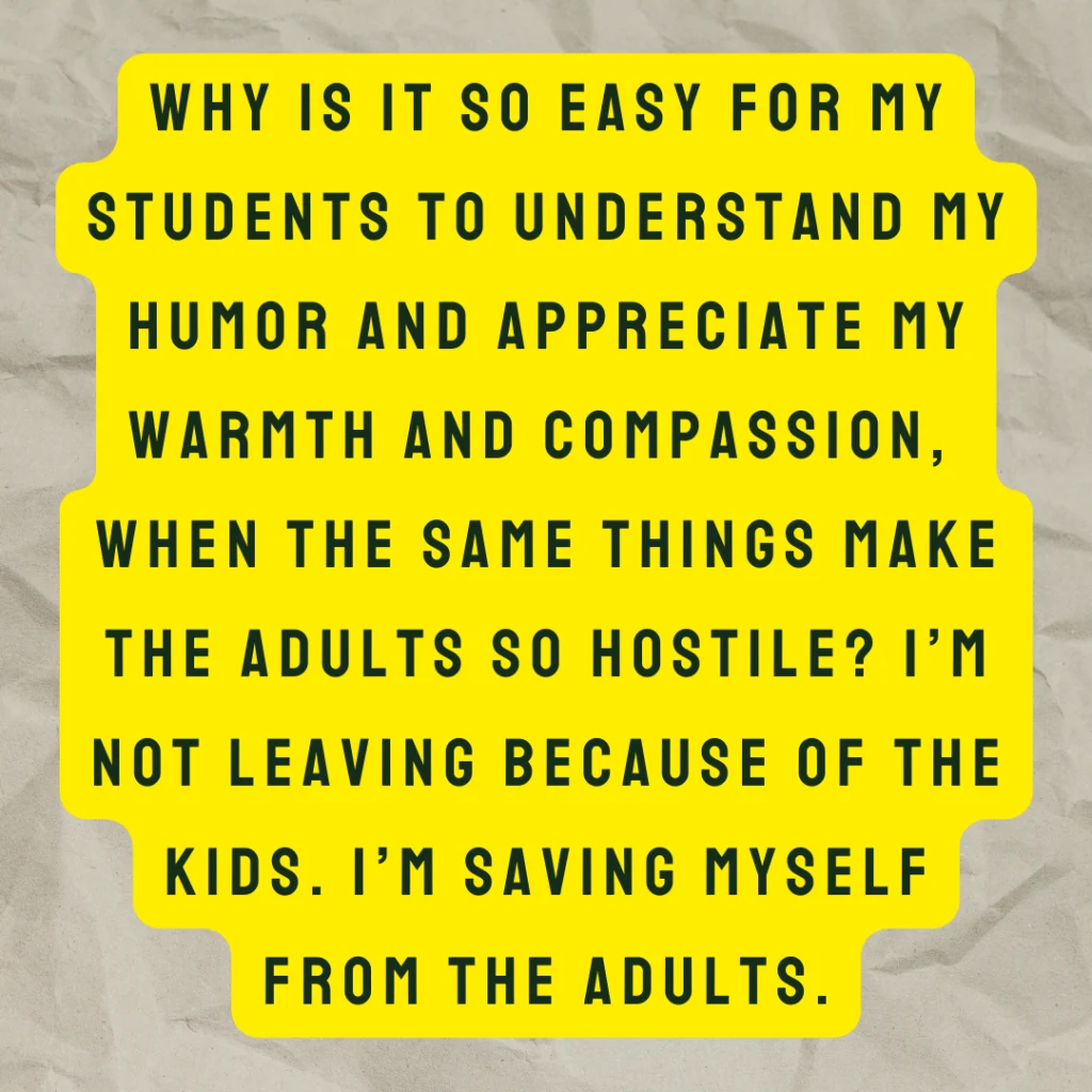 Anonymous contribution from a teacher on their experience in the profession - May 2023 #8