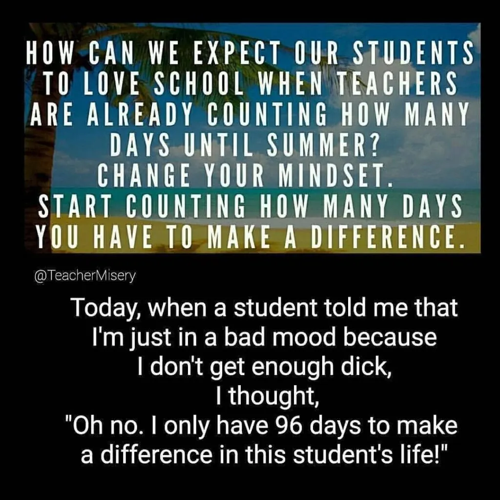 A meme with a quote on it about teaching and then an anonymous vent from a teacher.