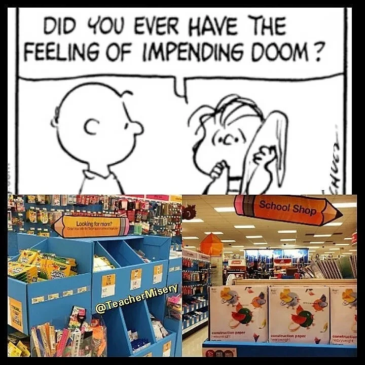 A picture of a Charlie Brown comic with Linus saying: Do you ever have the feeling of impending doom?