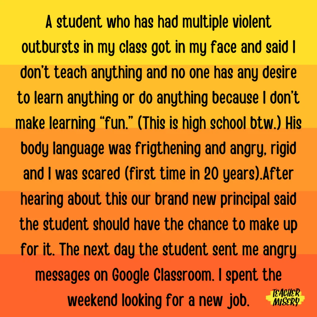 Anonymous contribution from a teacher on their experience in the profession - September 2023 #6