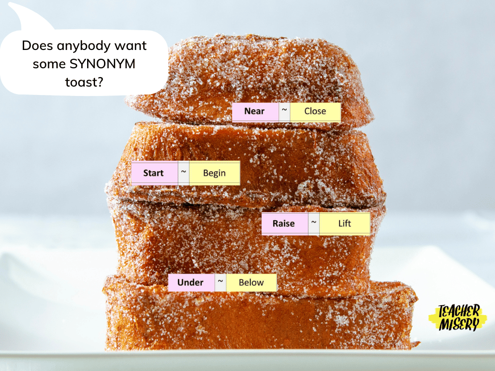 An image of cinnamon toast making a pun about the student's confusion with the word 