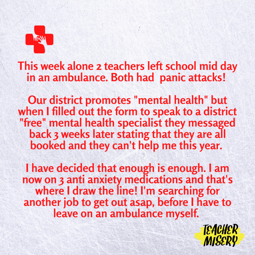 Anonymous contribution from a teacher on their experience in the profession - October 2023 #7