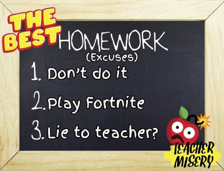 funny excuses for not doing your homework